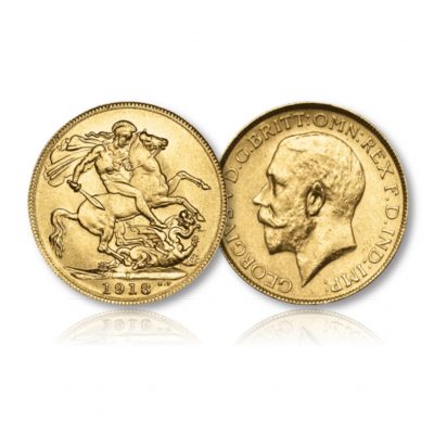 King George V Gold Sovereign Bombay Mint 1918