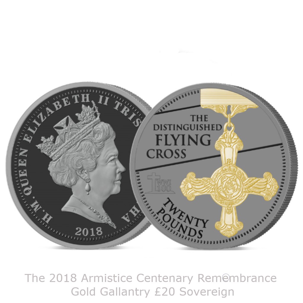 The 2018 Armistice Centenary Remembrance Gold Gallantry £20 Sovereign
