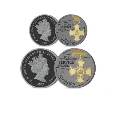 The 2018 Armistice Centenary Remembrance Gold Gallantry Half and Full Sovereign Set