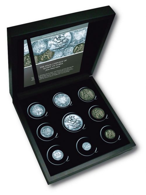The Queen Victoria Veiled Portrait Nine Coin Silver and Bronze Set
