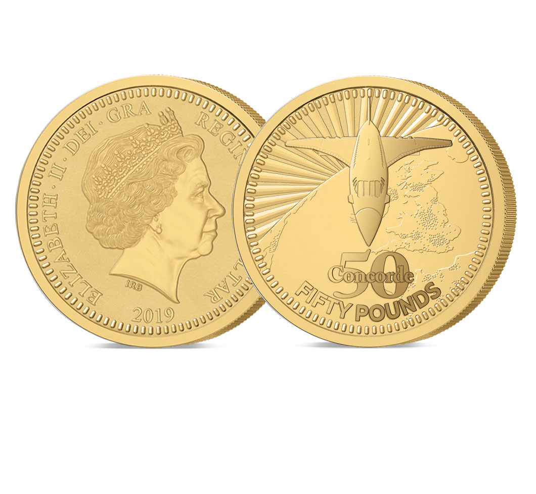 The 2019 Concorde 50th Anniversary Gold 5 oz £50 Sovereign