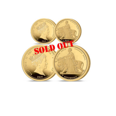 The 2019 Queen Victoria 200th Anniversary 24 Carat Gold Two Coin Half and Full Sovereign Set