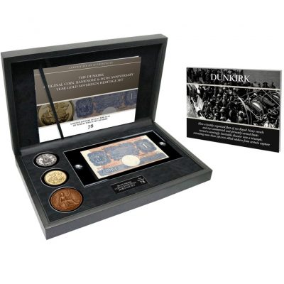The Dunkirk Original Coin Banknote and 65th Anniversary Year Gold Sovereign Set