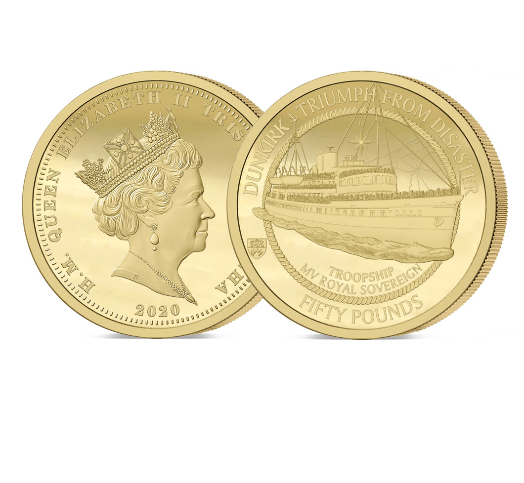 The 2020 Dunkirk 80th Anniversary Gold £50 Sovereign