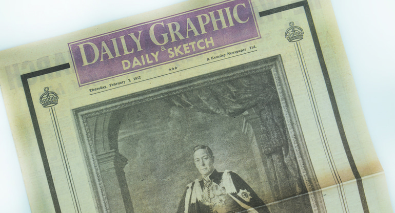 King George VI Newspaper 