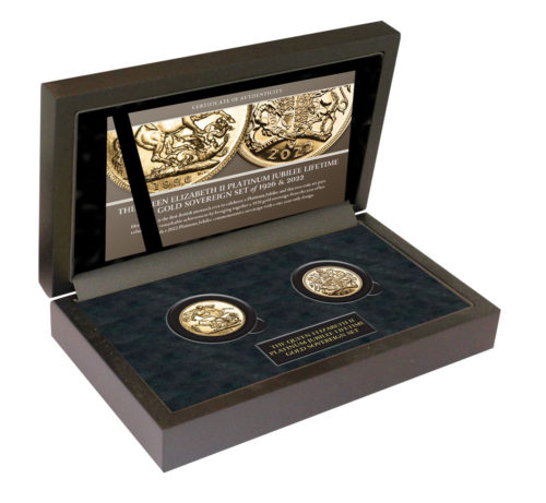 Queen Elizabeth II Platinum Jubilee Lifetime Gold Sovereign Set 1926 & 2022