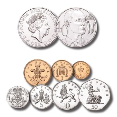 The Prince William 40th Birthday 2022 Five Pound and 1982 Heritage Year Set of Coins (BU)