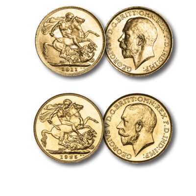 King George V First and Last Sovereign Set