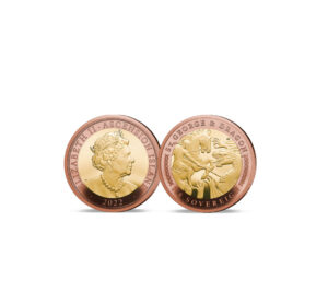 The 2022 St George and the Dragon Bi-Metallic Gold One Eighth Sovereign