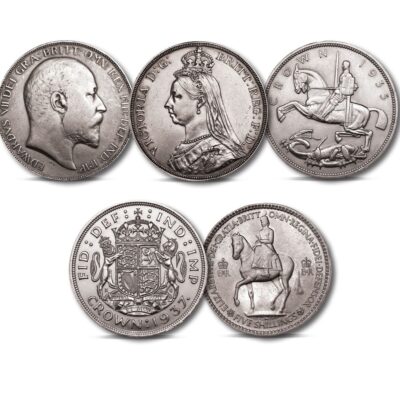 The Five Monarchs' Coronation and Jubilee Crown Set 1887-1953 The Five Monarchs' Coronation and Jubilee Crown Set 1887-1953