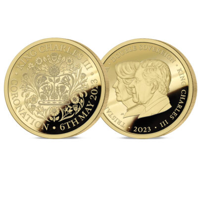 The 2023 King Charles III Coronation Double Portrait Gold Double Sovereign