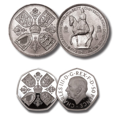 The King Charles III and Queen Elizabeth II Commemorative Firsts Coin Set of 1953 and 2022 Deluxe Edition