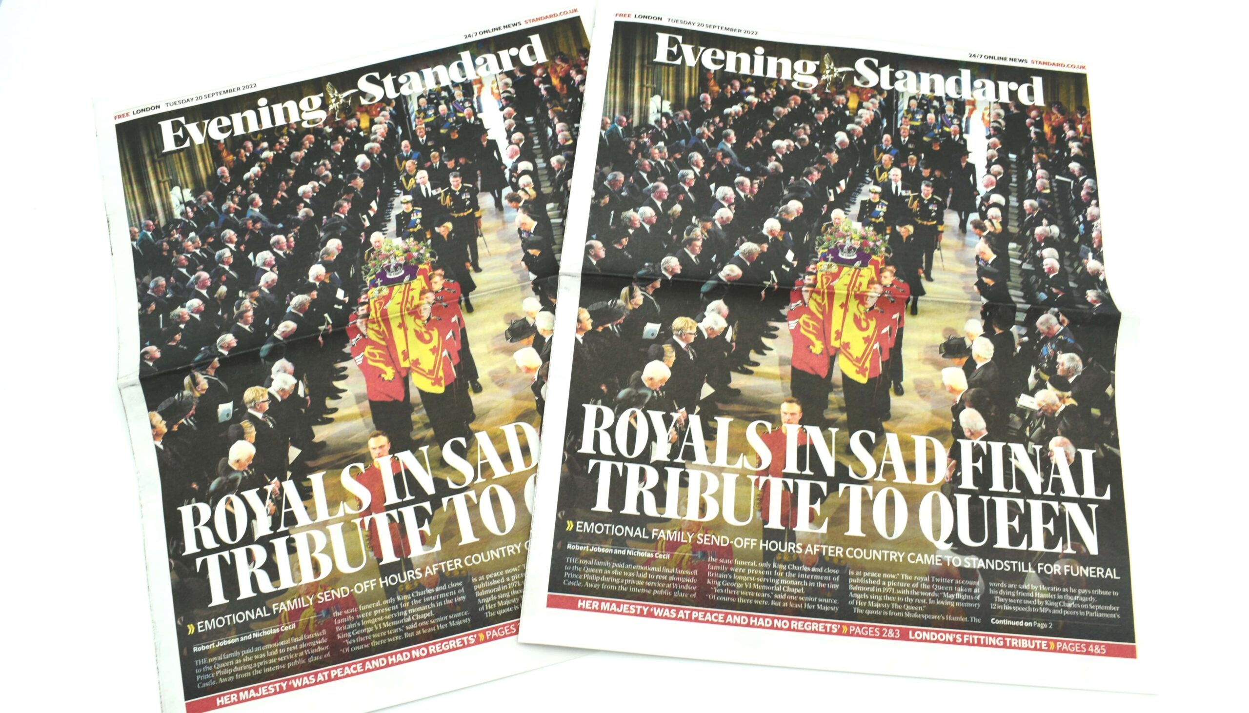 Queen Elizabeth II Funeral newspaper