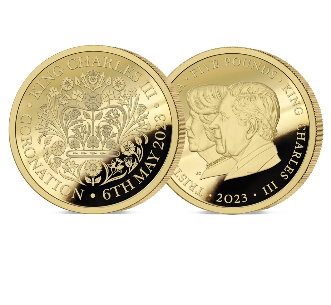 The 2023 King Charles III Double Portrait Gold Five Pound