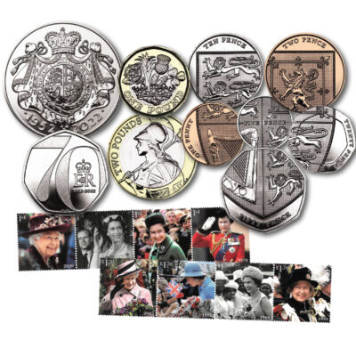 Platinum Jubilee of Queen Elizabeth II Coin and Stamp Set of 2022