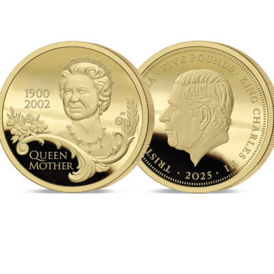 The 2025 Queen Mother 125th Anniversary Gold Five Pounds Coin