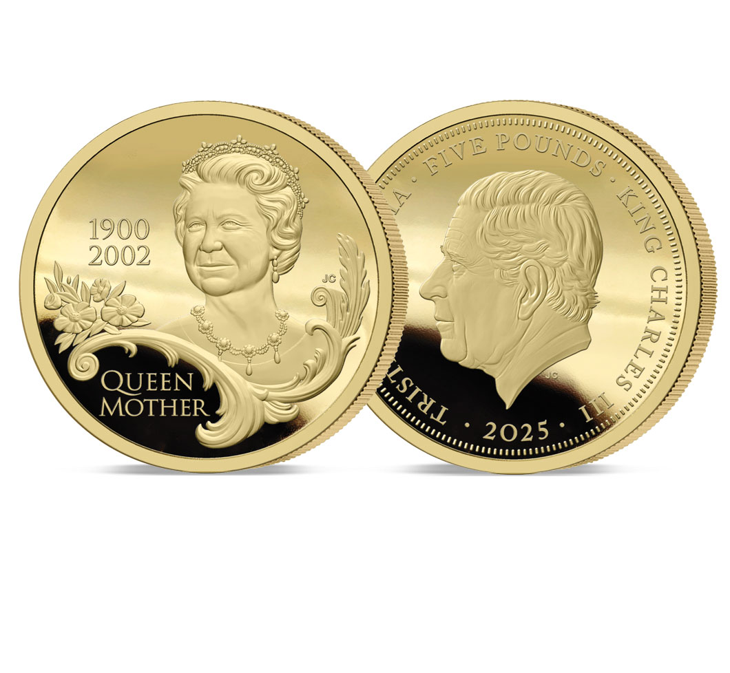 The 2025 Queen Mother 125th Anniversary Gold Five Pounds Coin