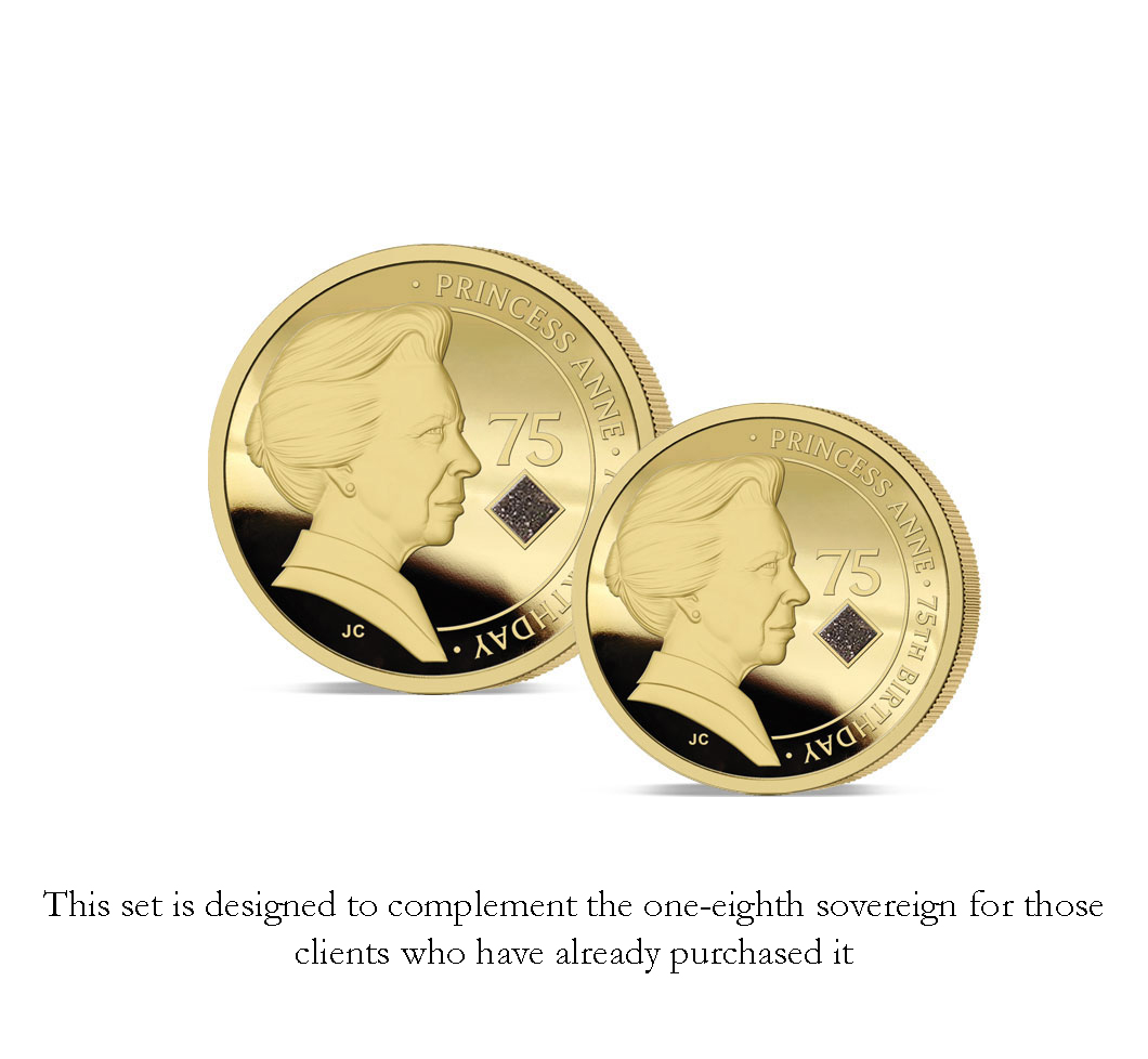 The 2025 Princess Royal 75th Birthday Gold Fractional Infill Sovereign Set