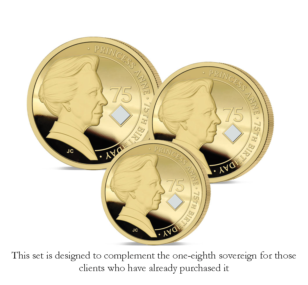 The 2025 Princess Royal 75th Birthday Gold Prestige Infill Sovereign Set