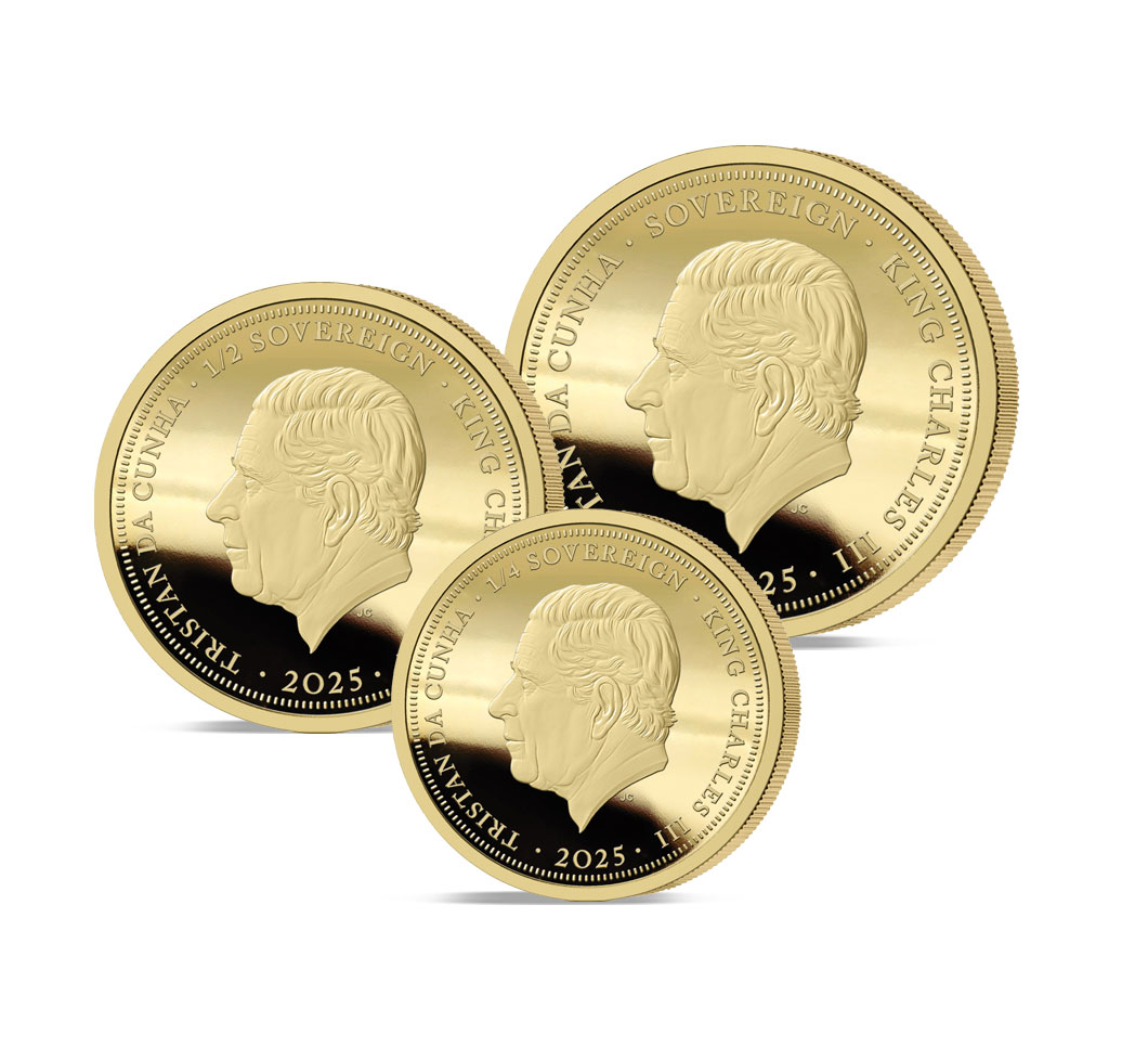 The 2025 Anniversary of the United Kingdom Gold Prestige Infill Sovereign Set Obverse