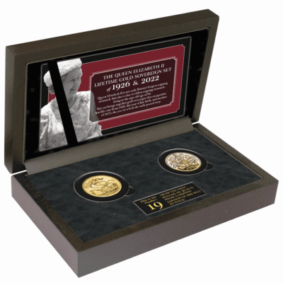 Queen Elizabeth II Lifetime Gold Sovereign Set of 1926 and 2022