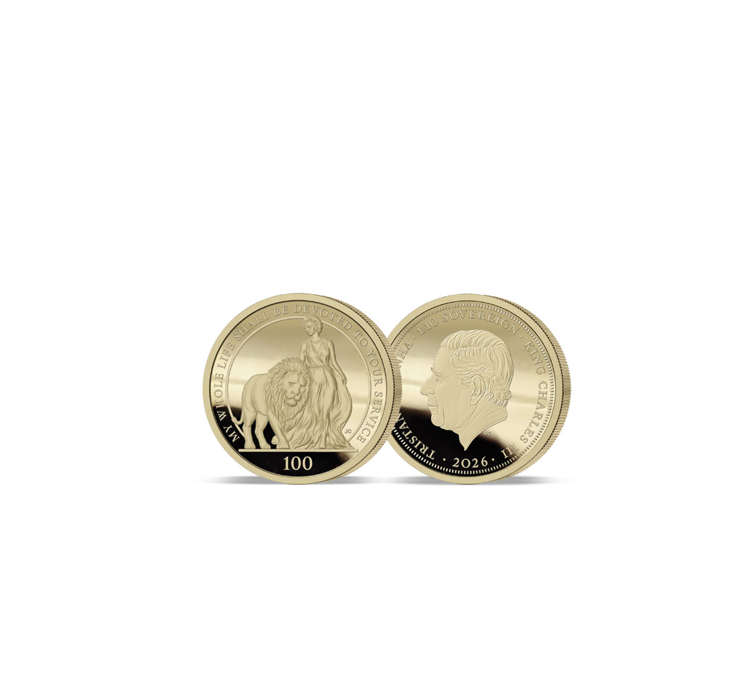 The 2026 Queen Elizabeth II and the Lion Platinum-Gold One Tenth Sovereign