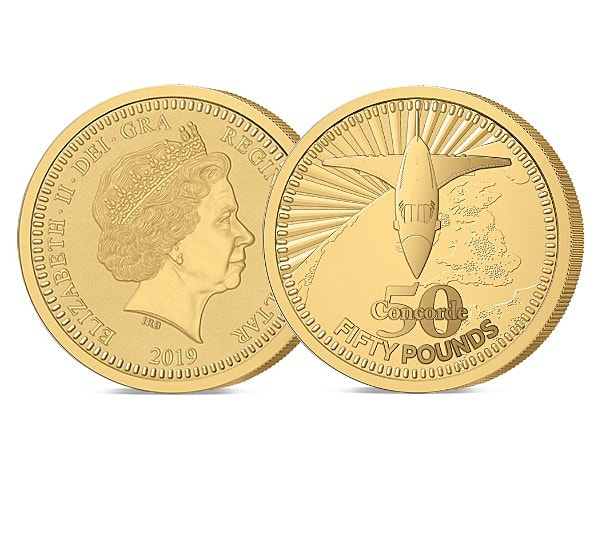 The 2019 Concorde 50th Anniversary Gold £50 Sovereign