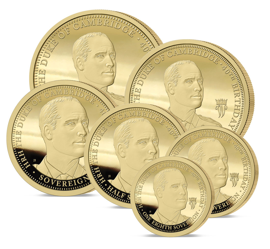 The 2022 Prince William 40th Birthday Gold Definitive Sovereign Proof Set
