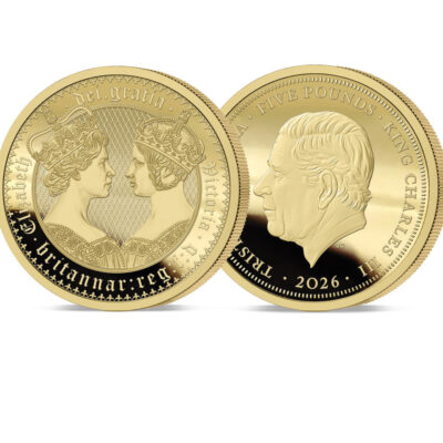 The Queen Victoria and Queen Elizabeth II Gold Five Sovereign